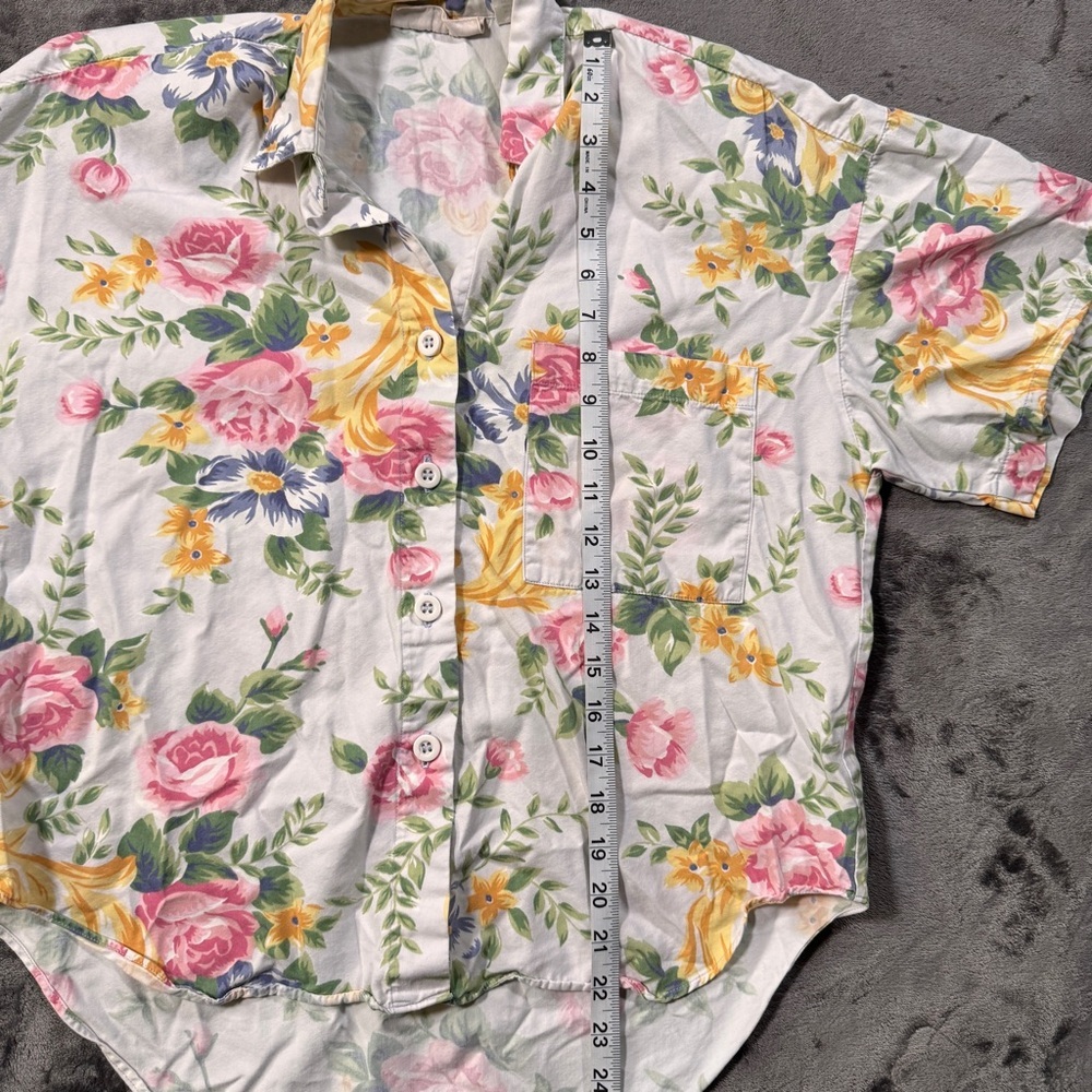 Vintage Bechamel Shirt - Floral Short Sleeve Button-Up - Size Small - Picture 4 of 9